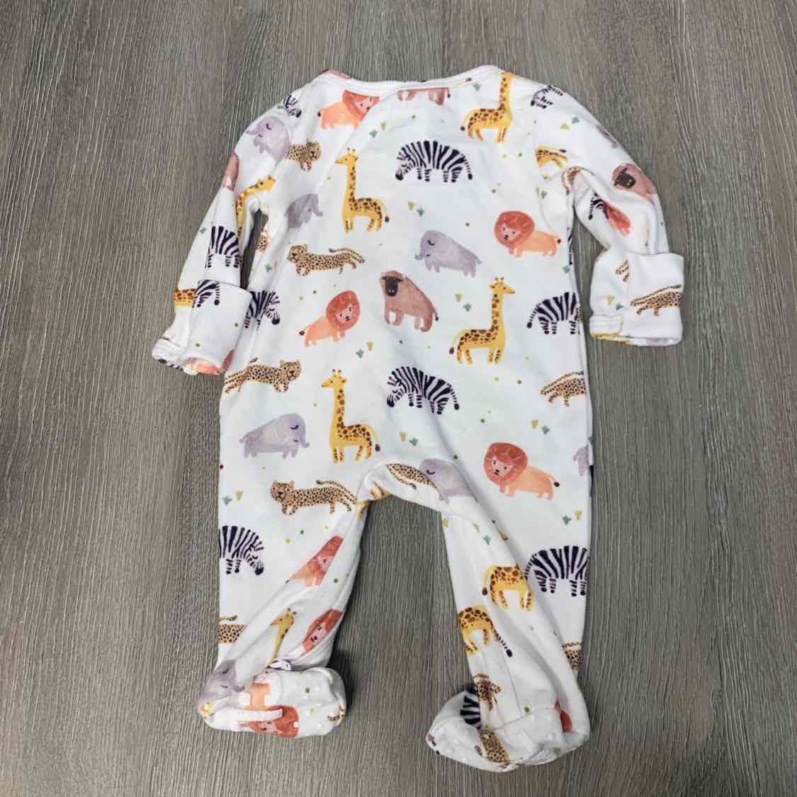 Size Newborn White Print Name Brand Footy PJs
