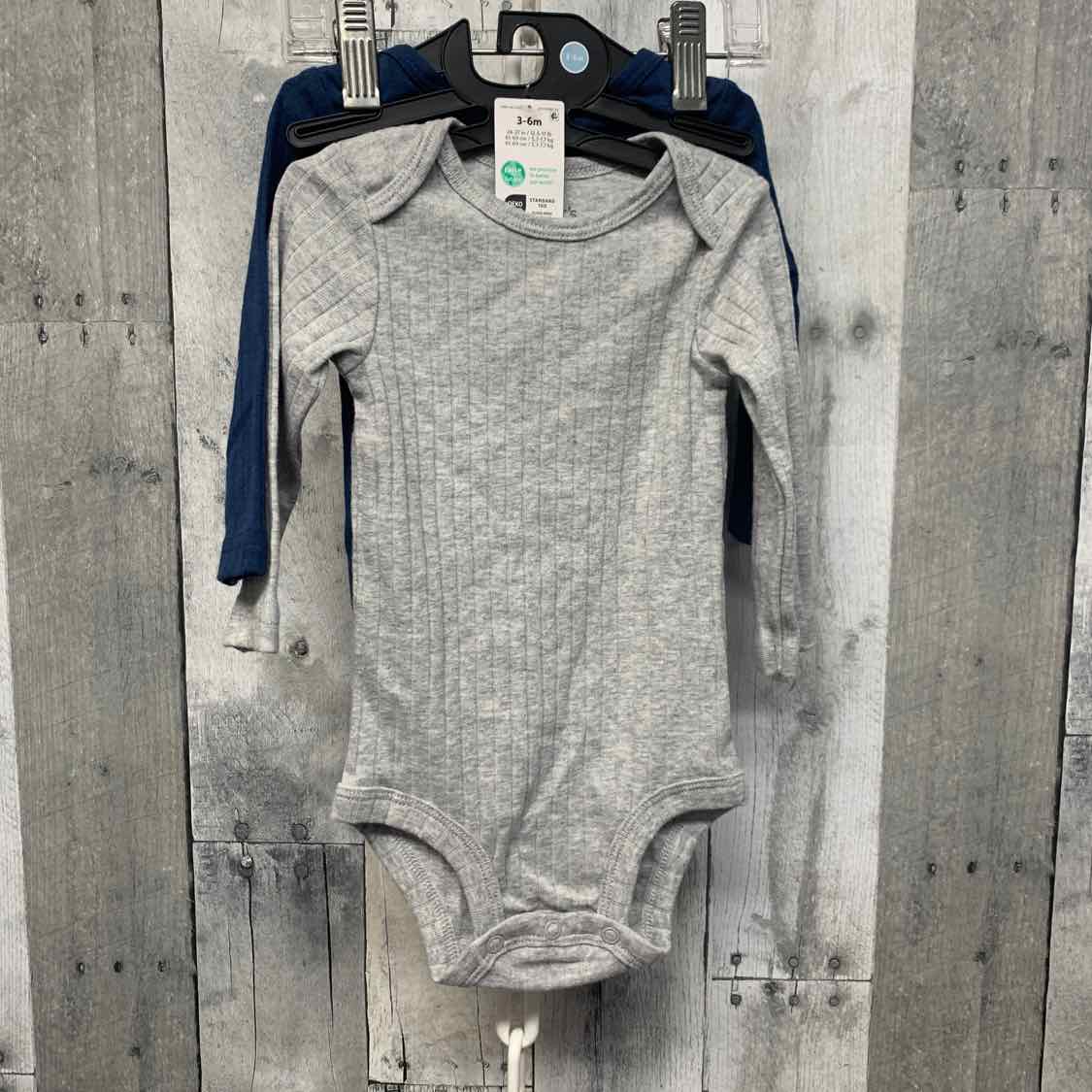 Size 3-6 Months Gray/Navy Child of Mine Bodysuit