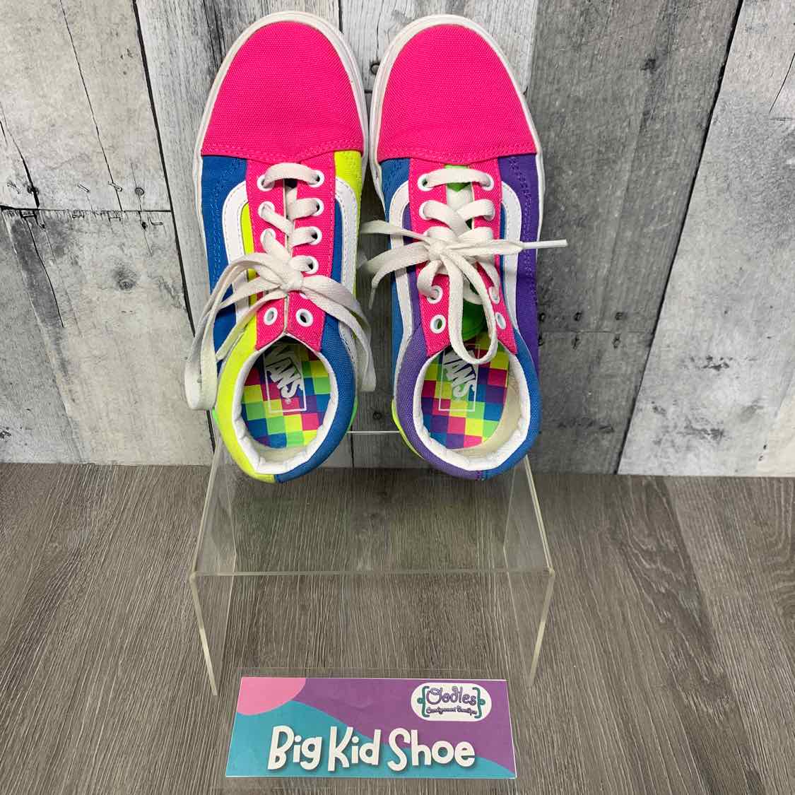 Size 3 Green/Pink Vans Sneakers