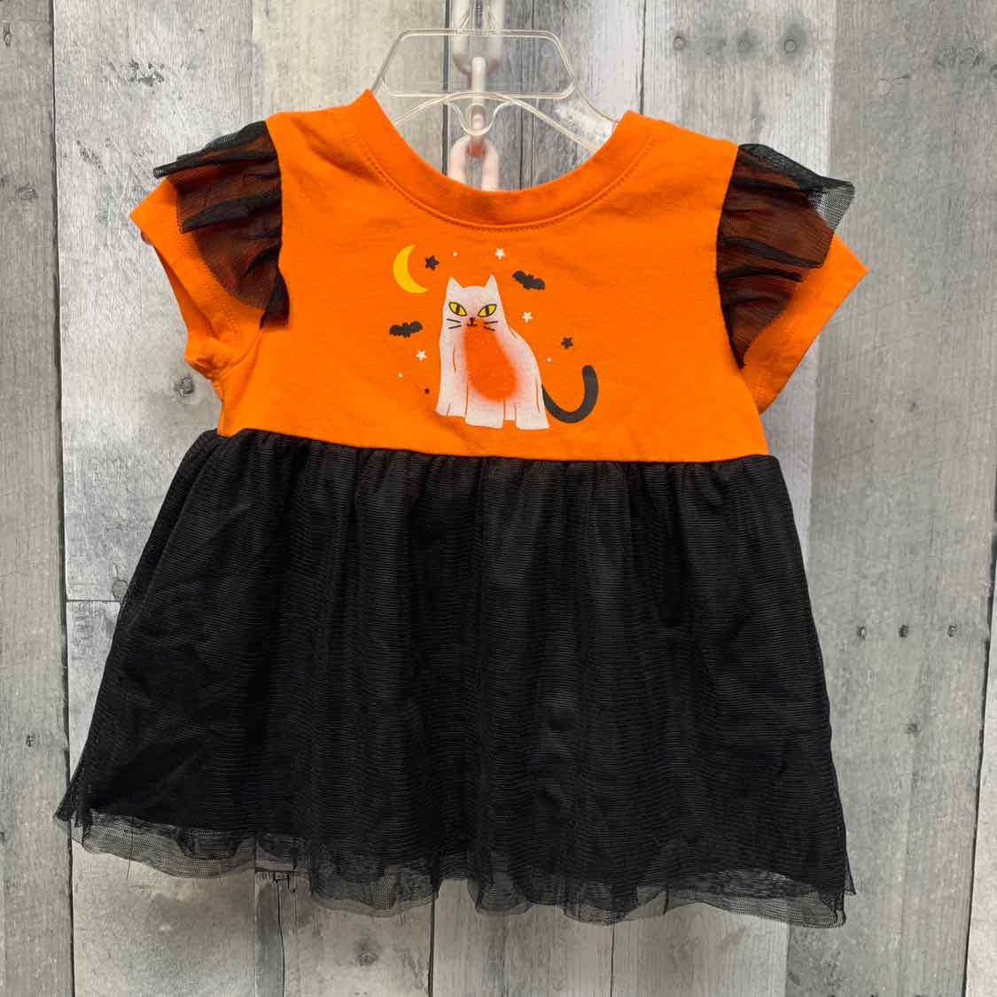 Size 12 Months Orange/Black Cat & Jack Dress