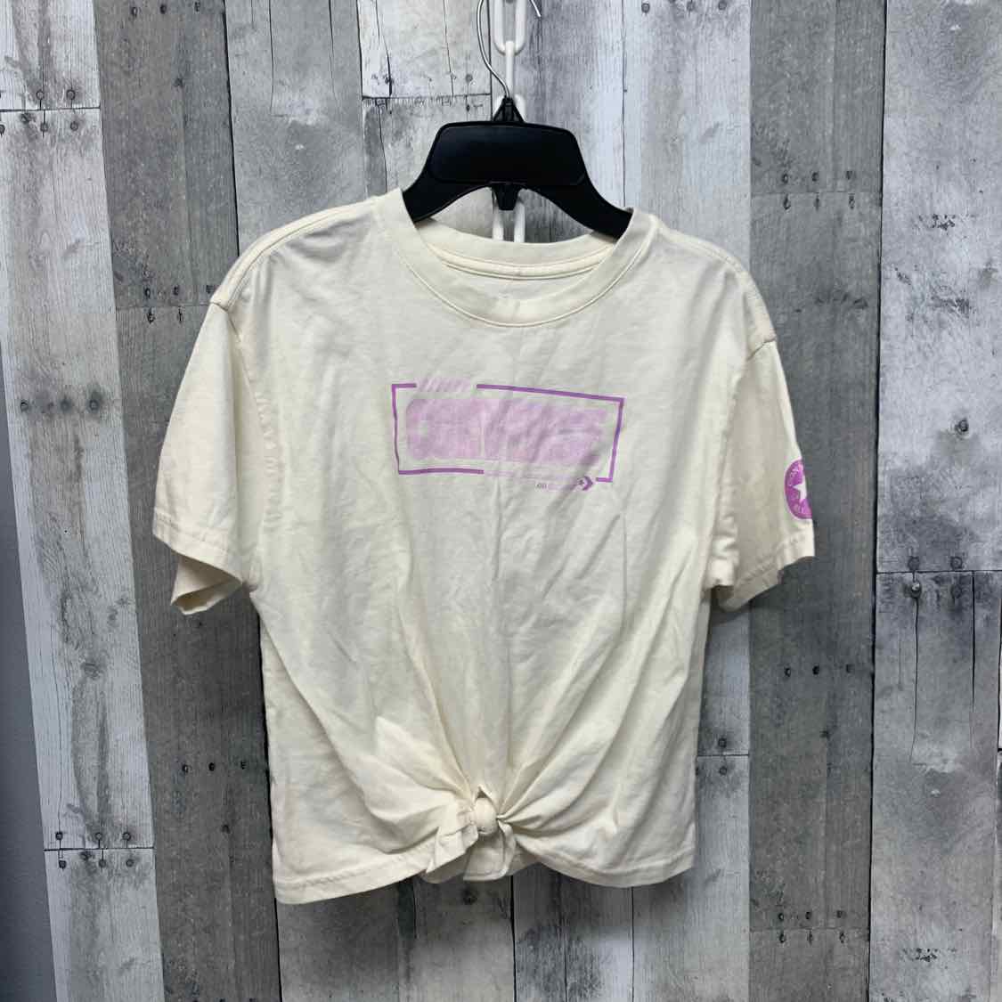 Size 12/13 Ivory/Purple Converse T Shirt