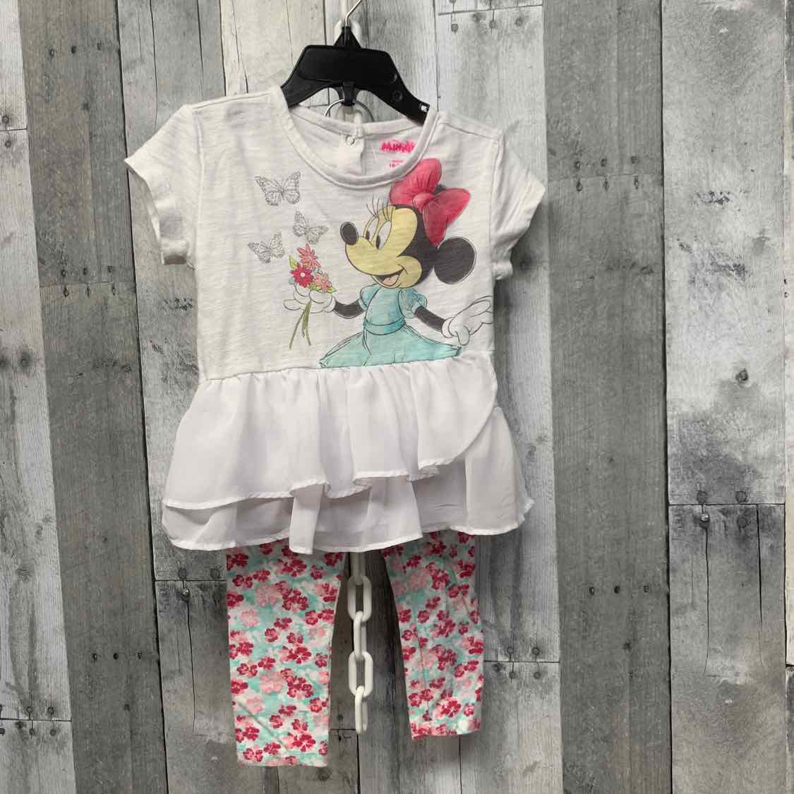 Size 18-24 Months White/Pink Disney Shirt/Leggings