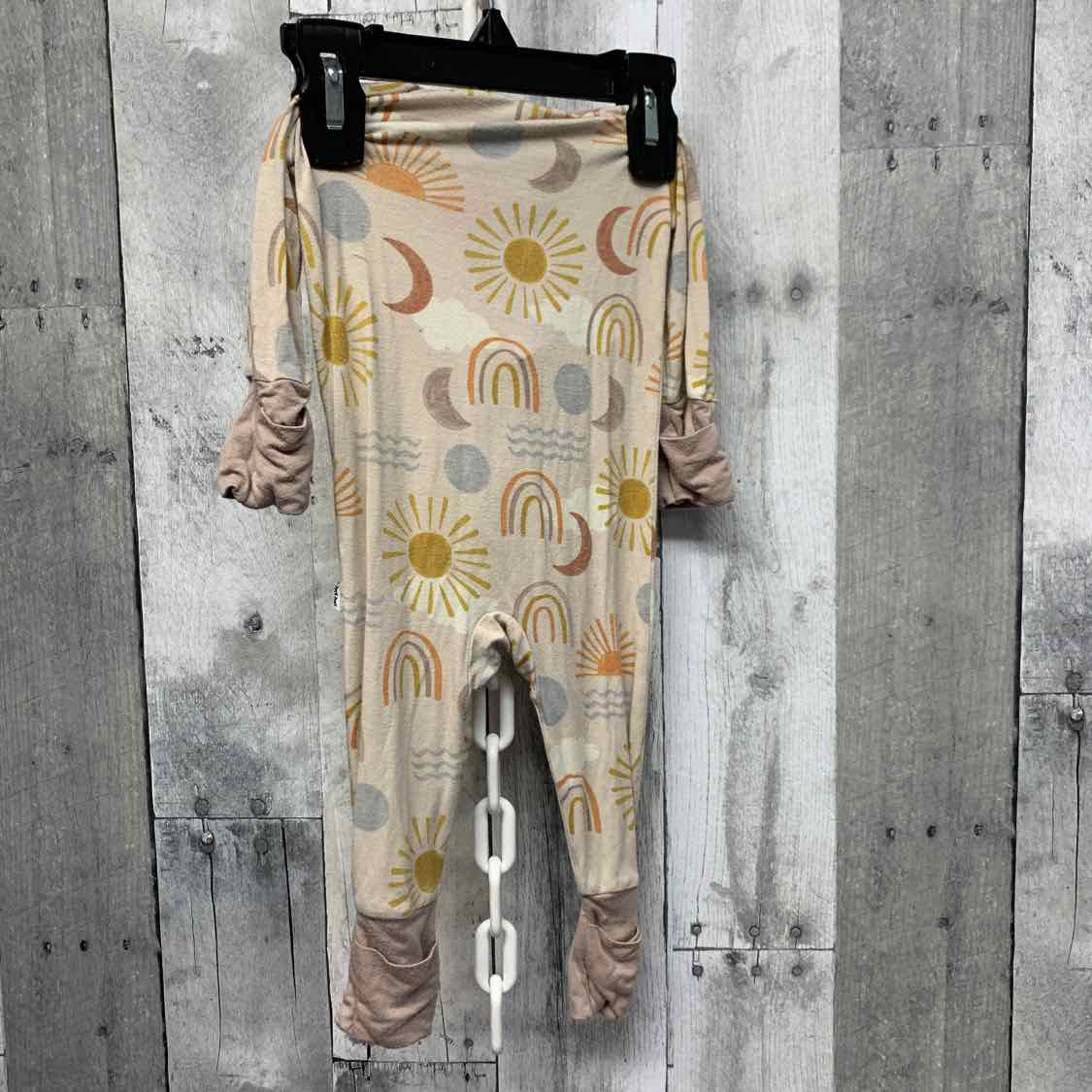 Size Newborn Tan Print Little Sleepies Footy PJs