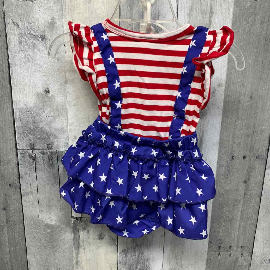 Size 6-9 Months Red/Blue B Brand Romper
