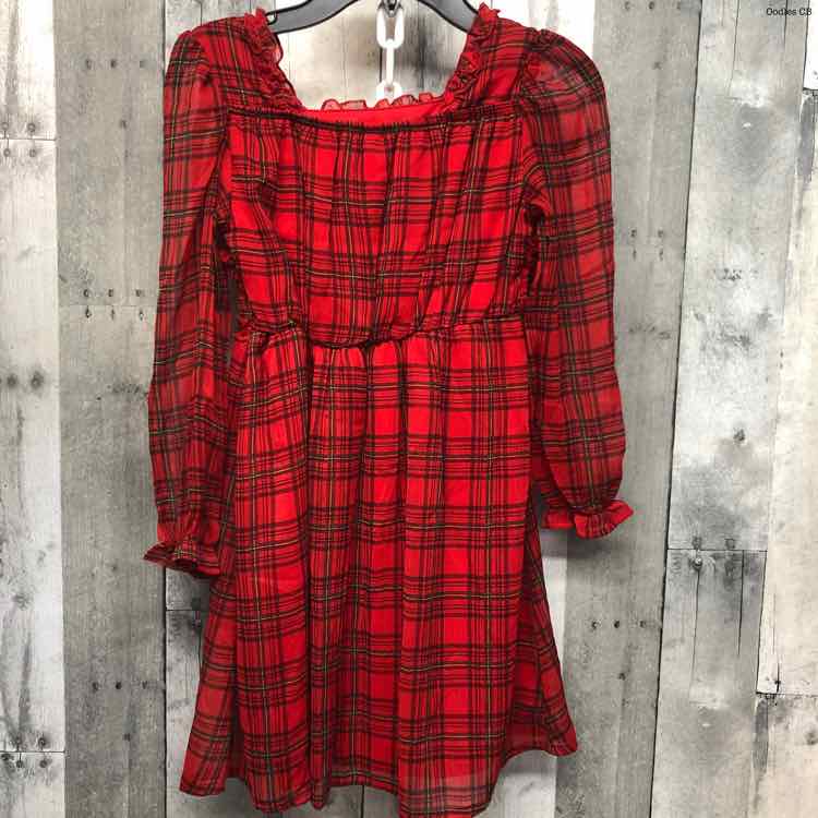 Size 6/6X Red Plaid Wonder Nation LS Dress