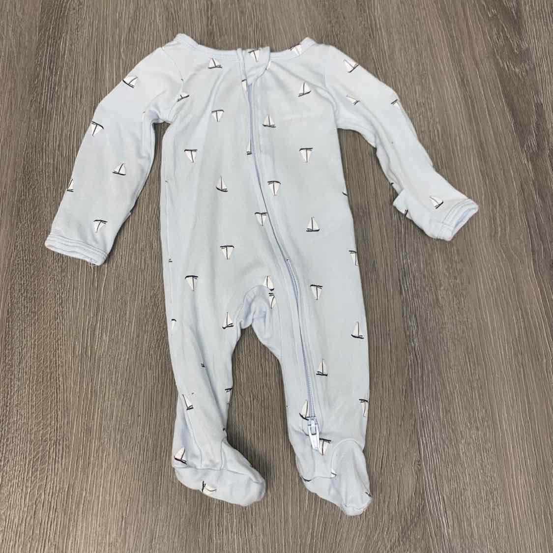 Size Preemie Blue Print Carter's Footy PJs
