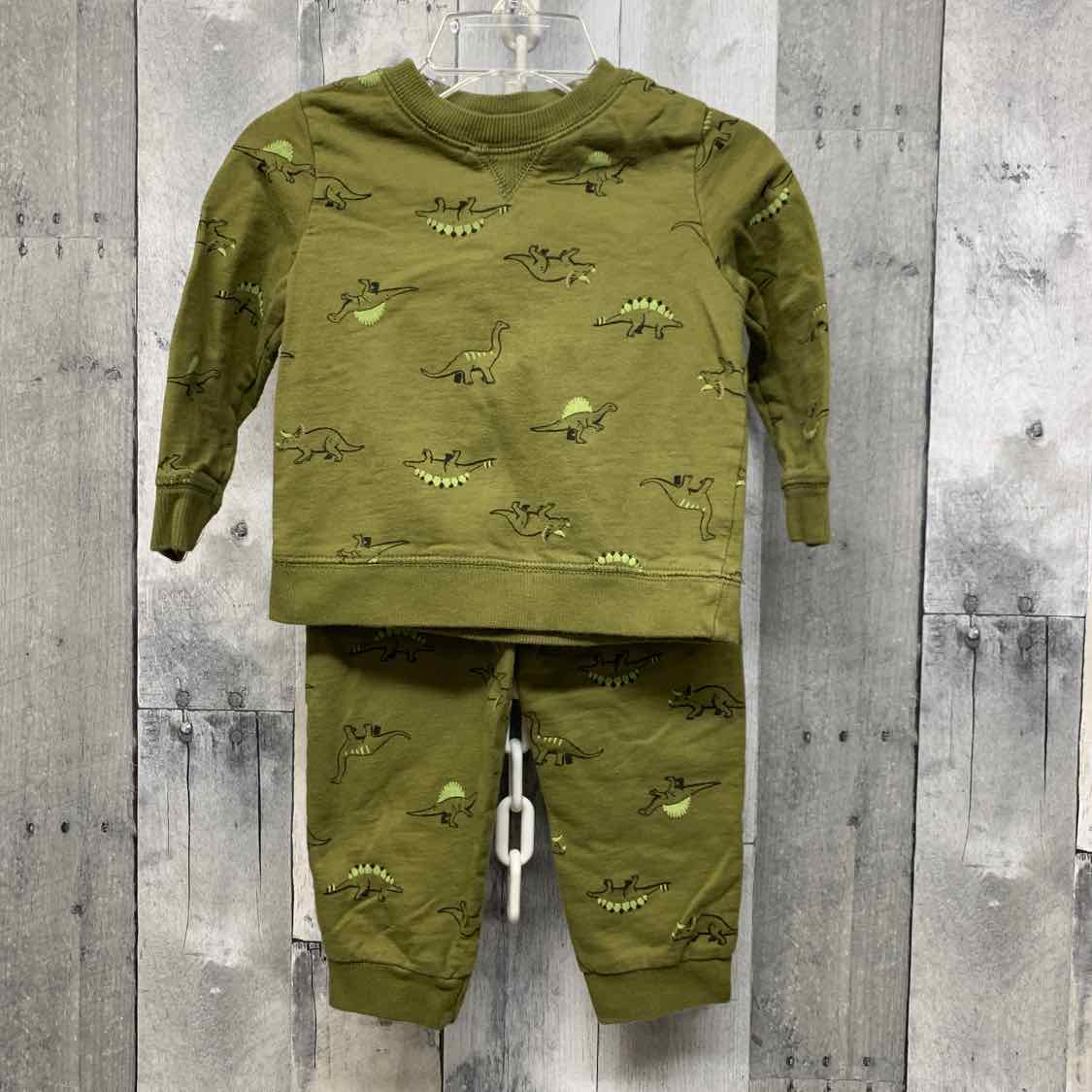 Size 18 Months Green Print Carter's Shirt/Pants