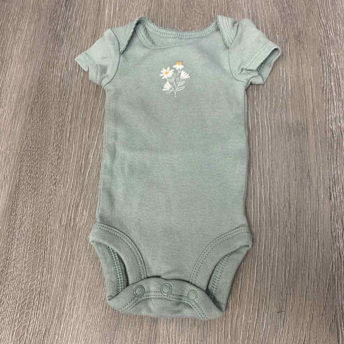 Size Preemie Green Carter's Bodysuit