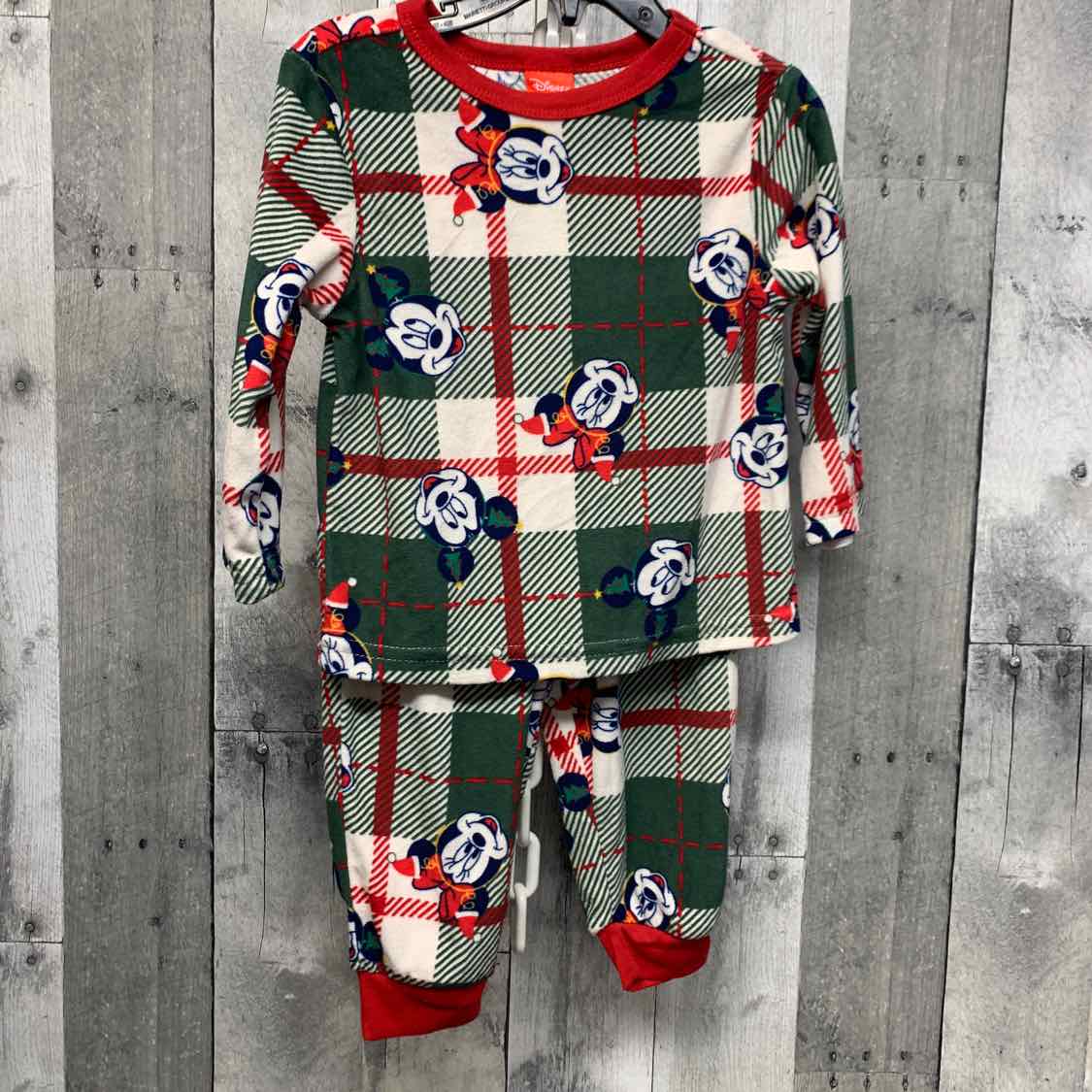 Size 2T Red/Green Disney 2pc PJs