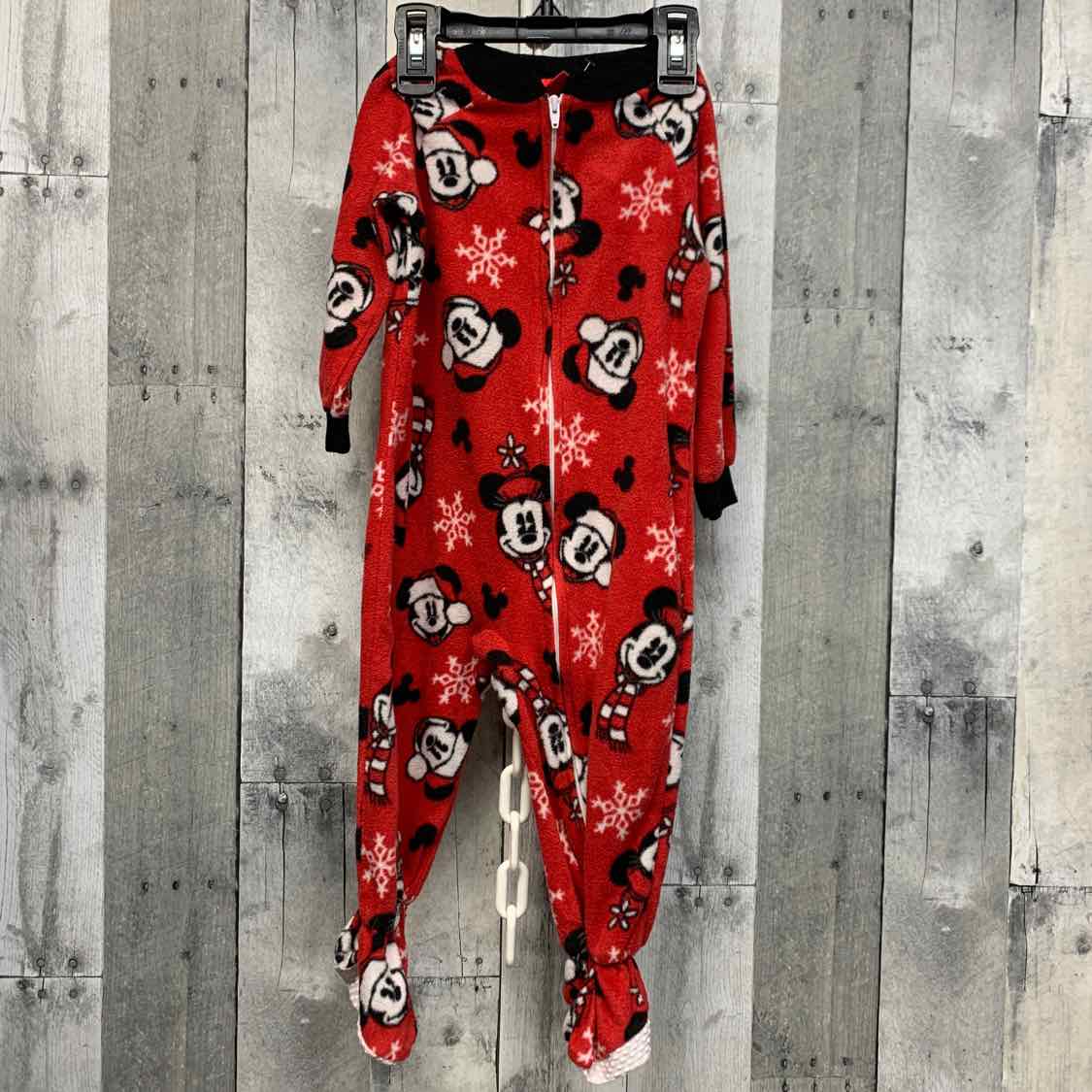 Size 18 Months Red Print Disney Footy PJs