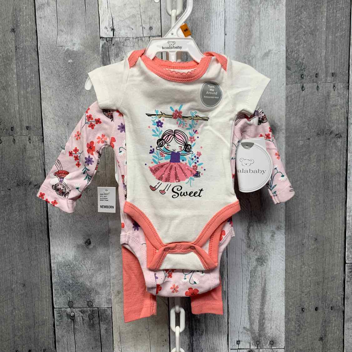Size Newborn White/Pink Koala Baby/Kids Shirt/Pants
