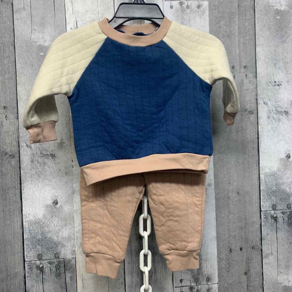 Size 3-6 Months Navy/Brown Chick Pea Shirt/Pants