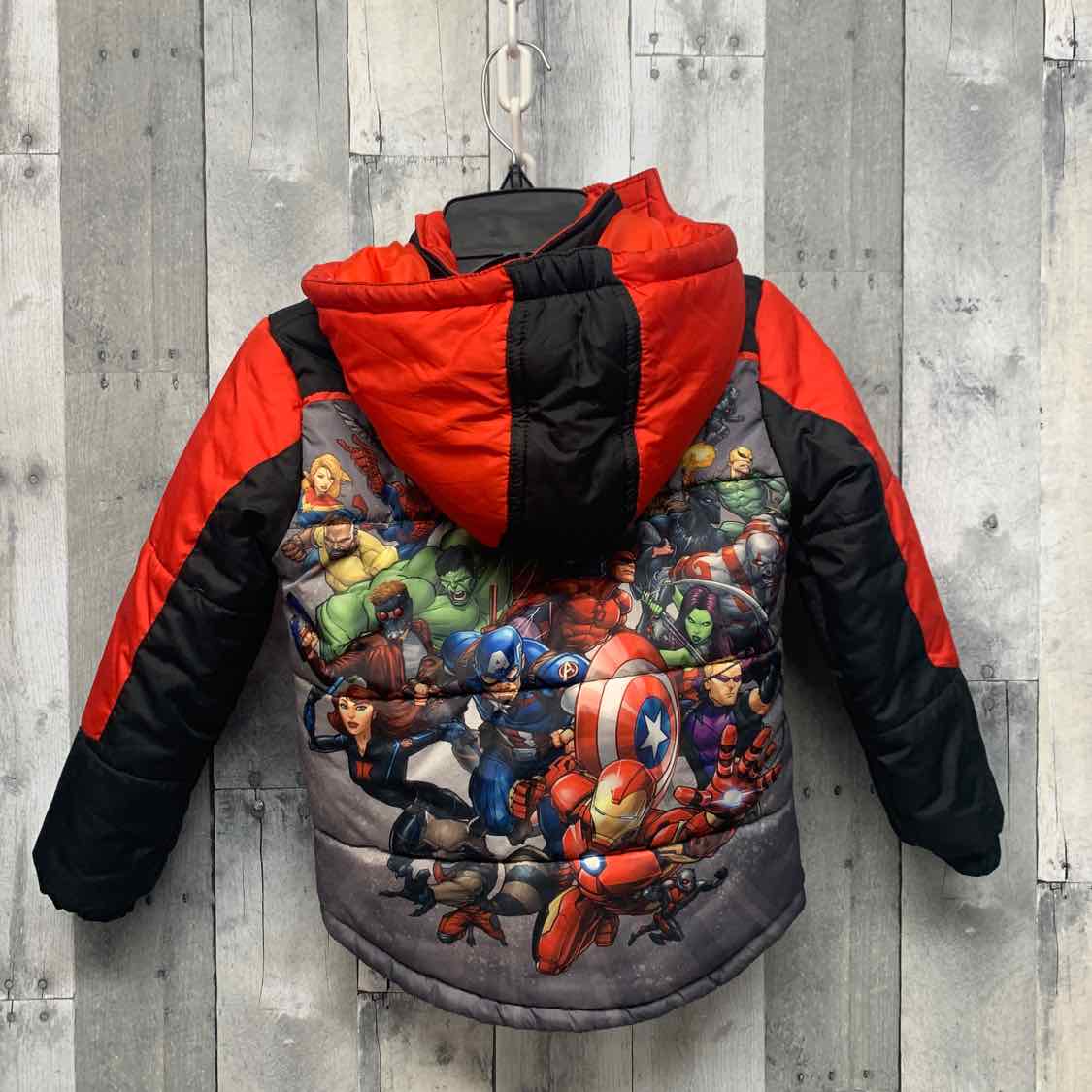 Size 5 Red/Black Marvel Snow Jacket