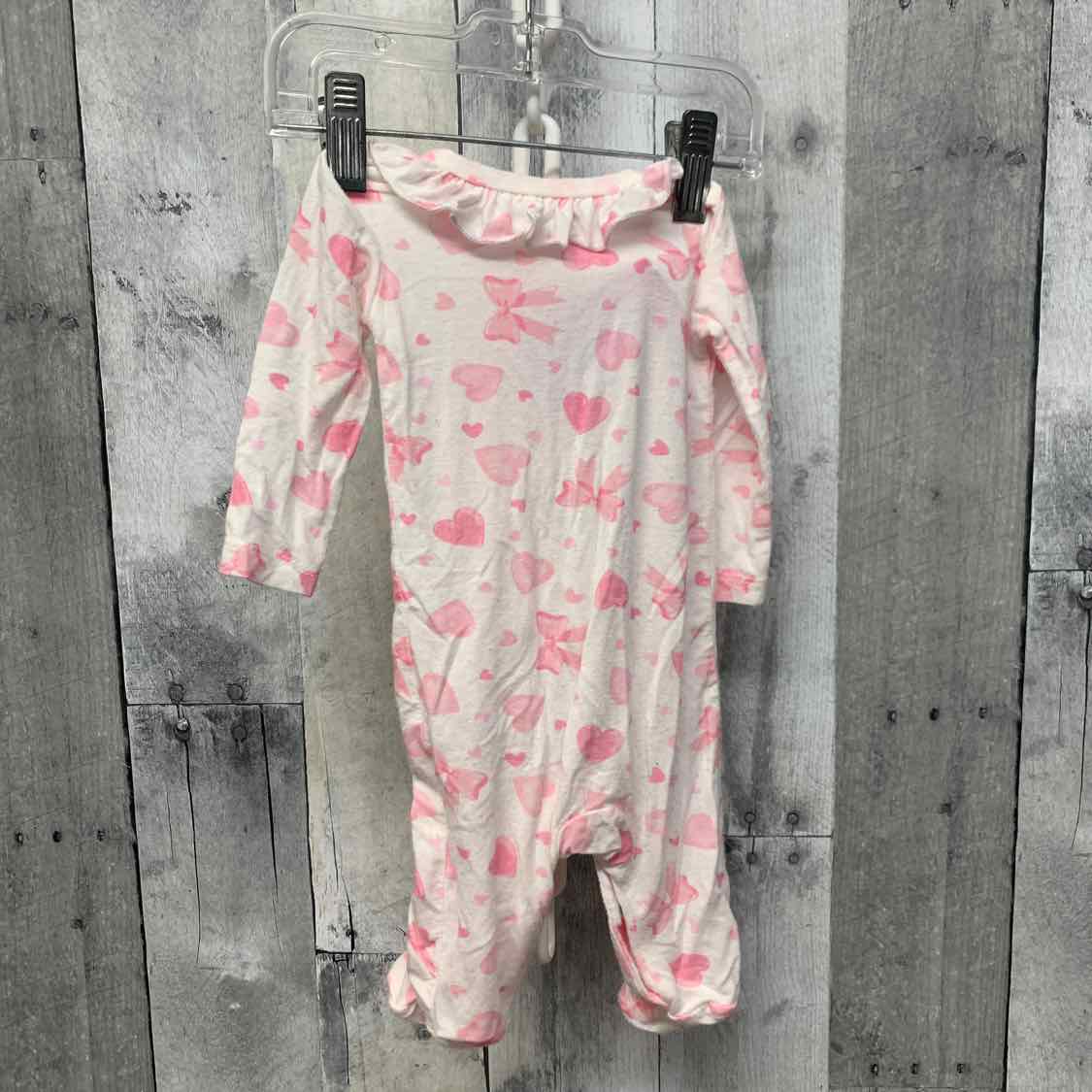 Size Newborn White/Pink Baby Essentials Footy PJs