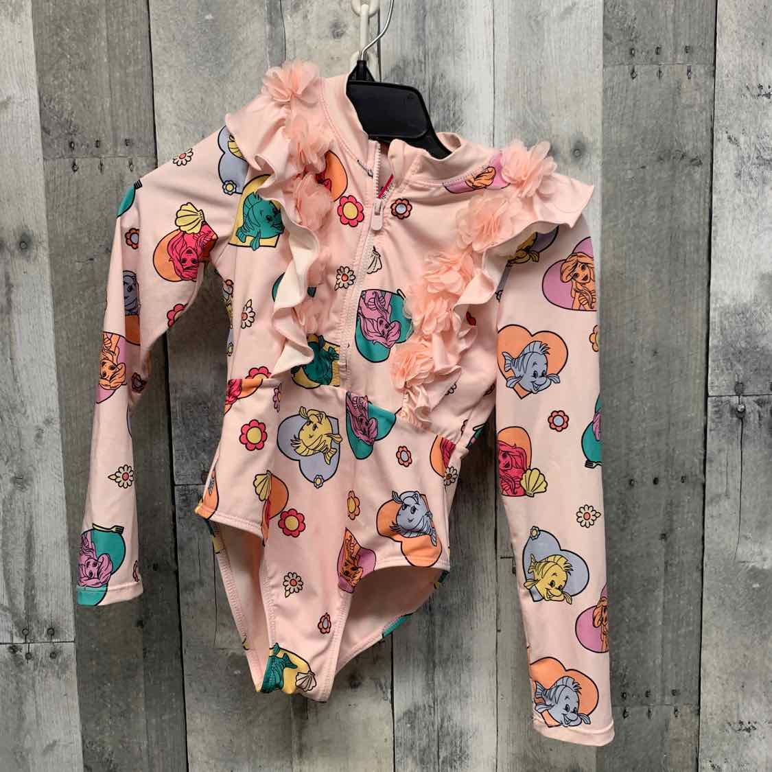 Size 6 Pink Print Disney Swim Suit - 1pc