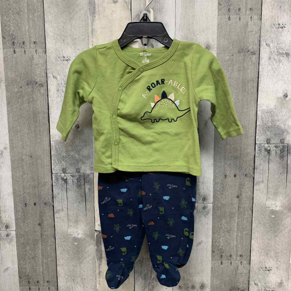 Size 6-9 Months Green/Navy Kidgets Shirt/Pants