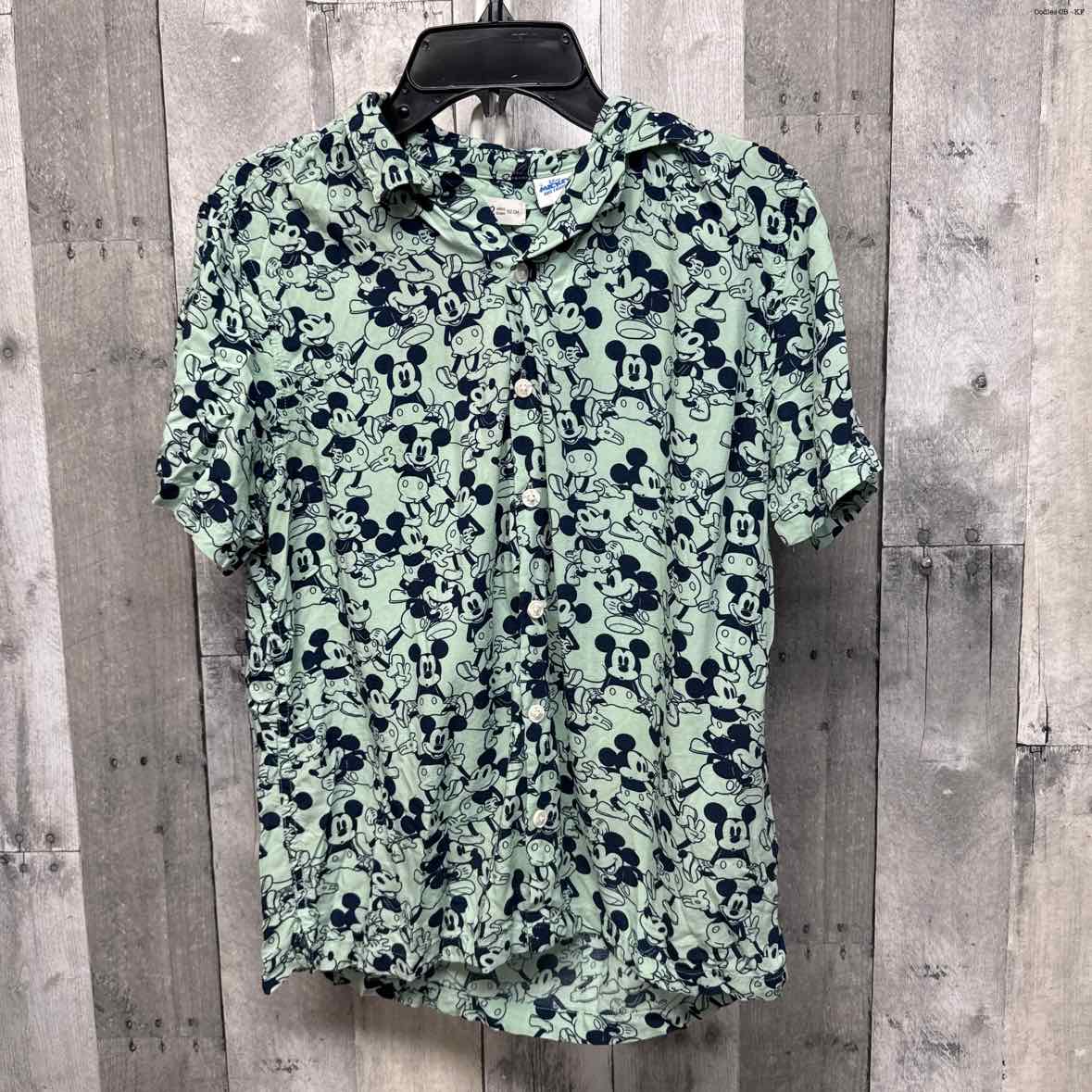 Size 11/12 Green/Blue Disney Button Up