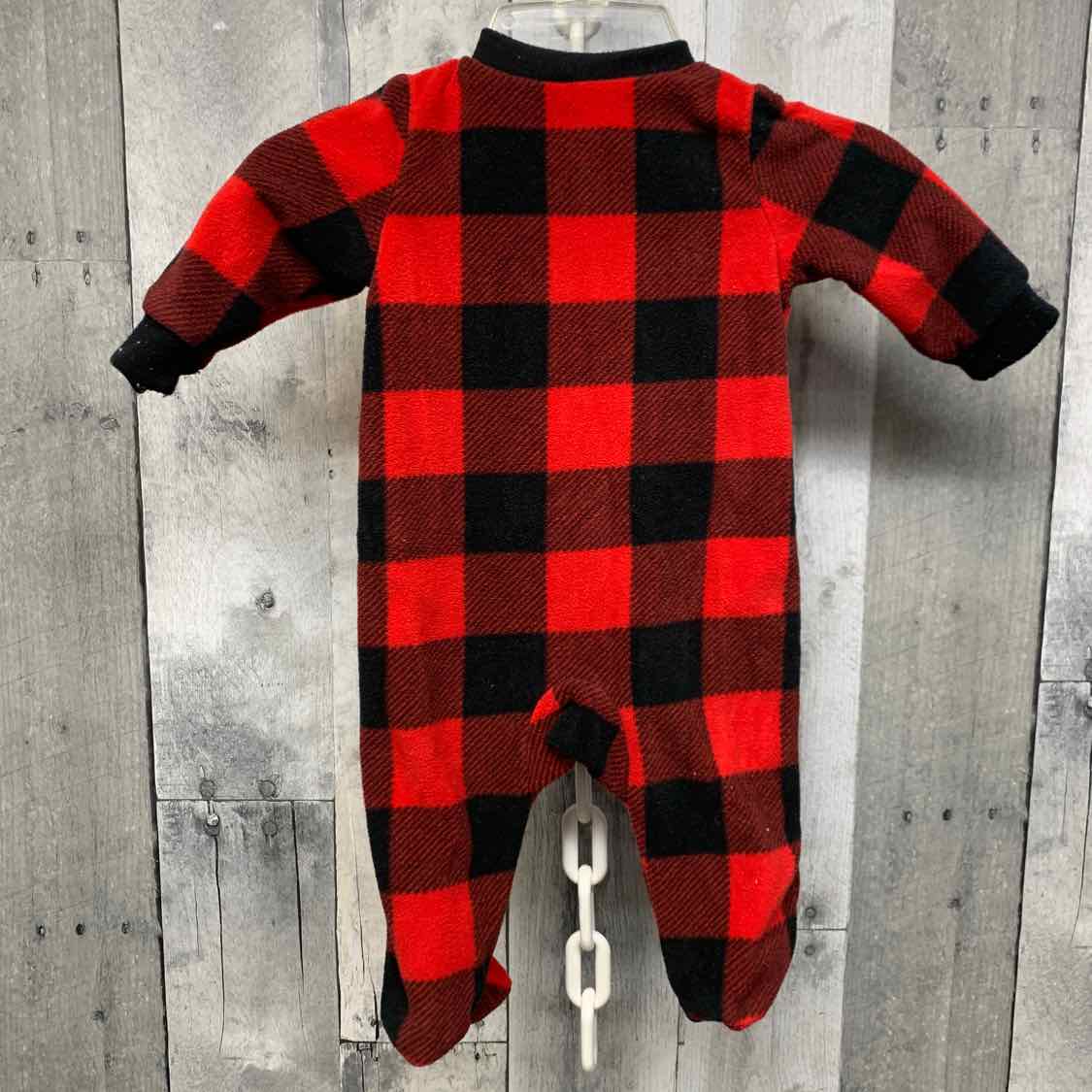 Size Newborn Red/Black Carter's Footy PJs