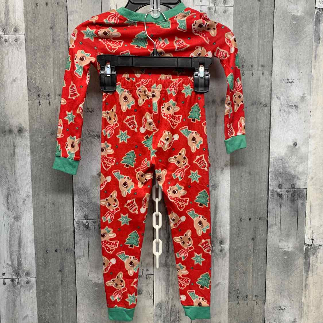 Size 4T Red Print Holiday Brands 2pc PJs