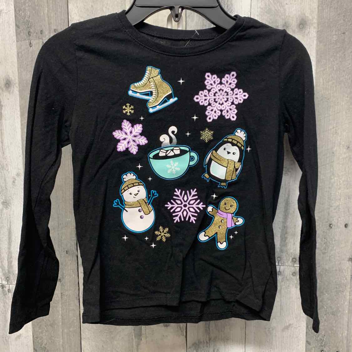 Size 5/6 Black Children's Place Long Sleeve Shirt