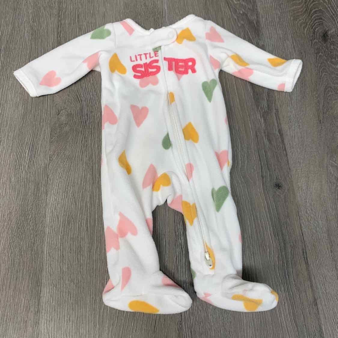Size Preemie White Print Child of Mine Footy PJs
