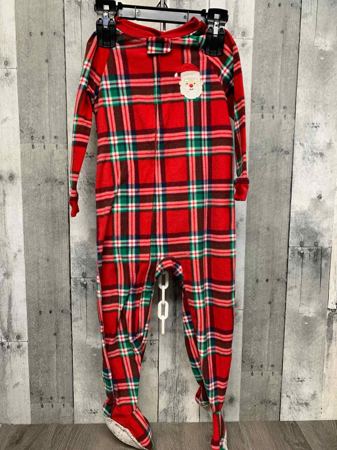Size 3 Red Plaid Child of Mine Footy PJs