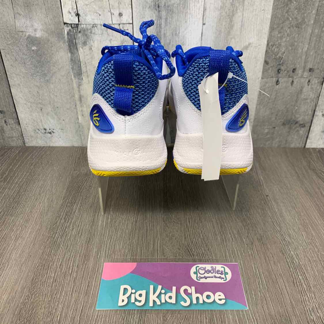Size 5 Blue/Yellow Sport Brand Sneakers