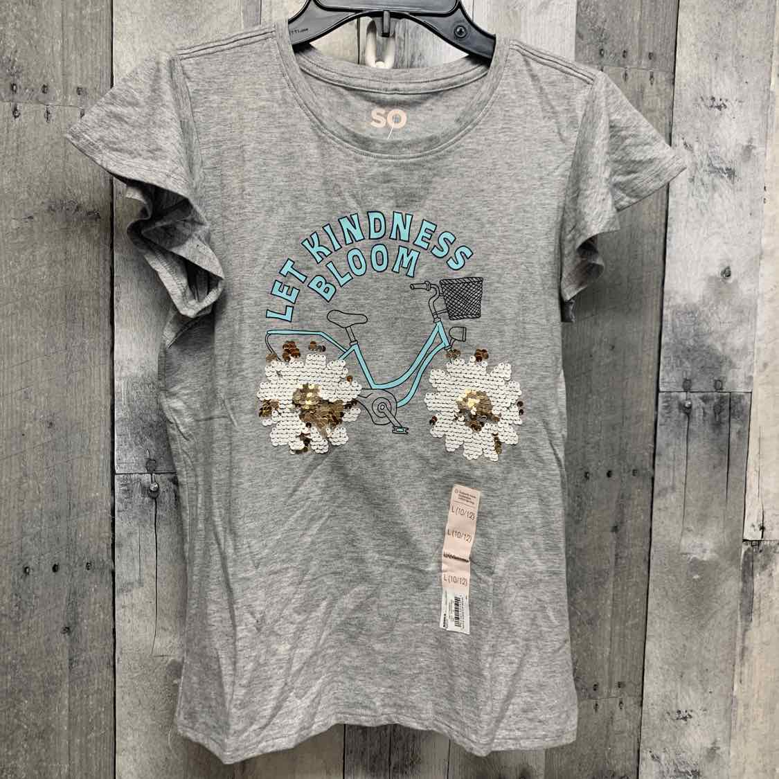 Size 10/12 Gray Graphic SO Short Sleeve Shirt - OodlesCB