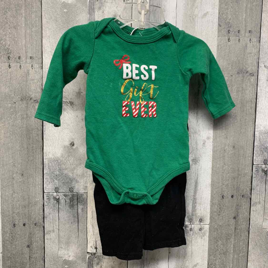 Size 9-12 Months Green/Black B Brand Shirt/Pants
