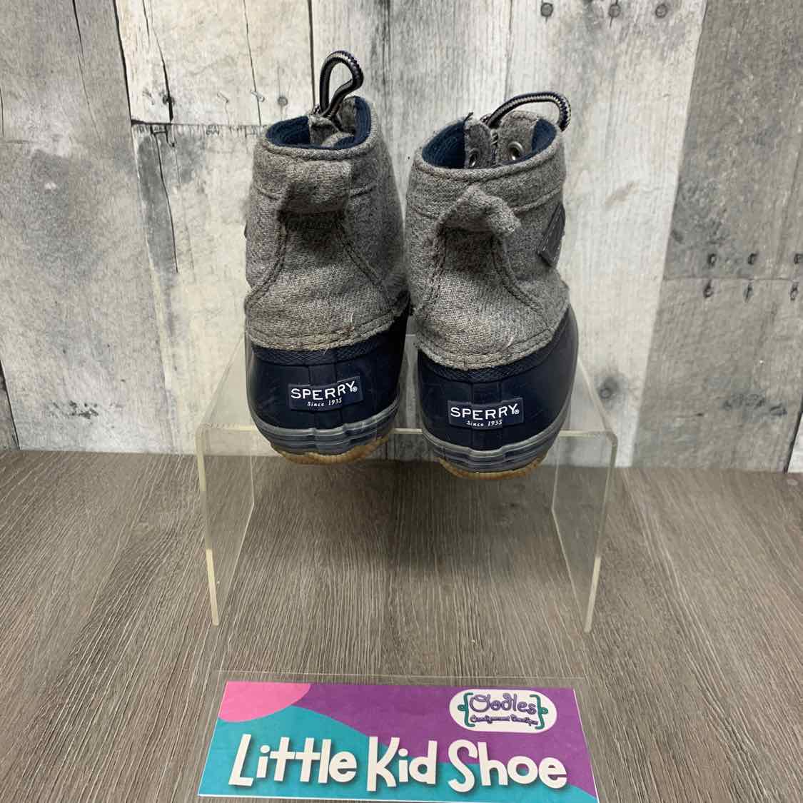Size 11 Gray/Navy Sperry Boots