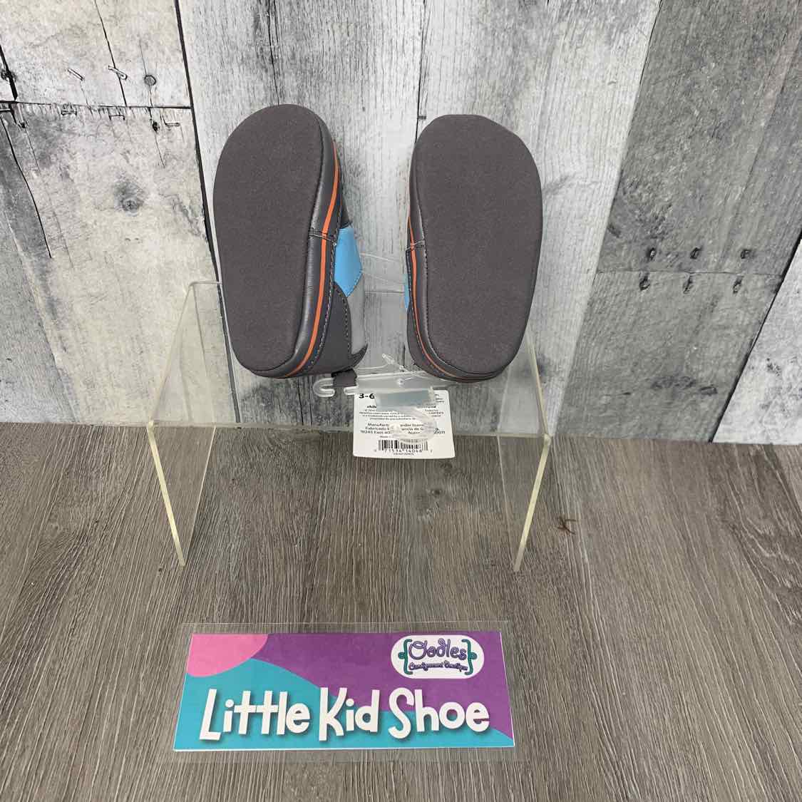Size 3-6 Months Gray/Blue Child of Mine Soft Sole Shoes