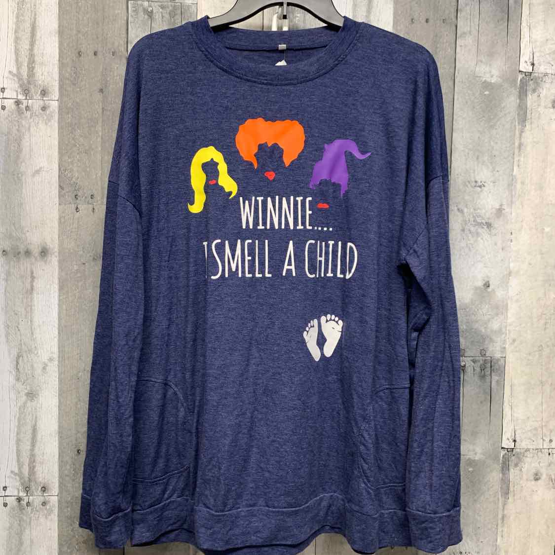 Size 2X Blue Mid Brand Long Sleeve Top