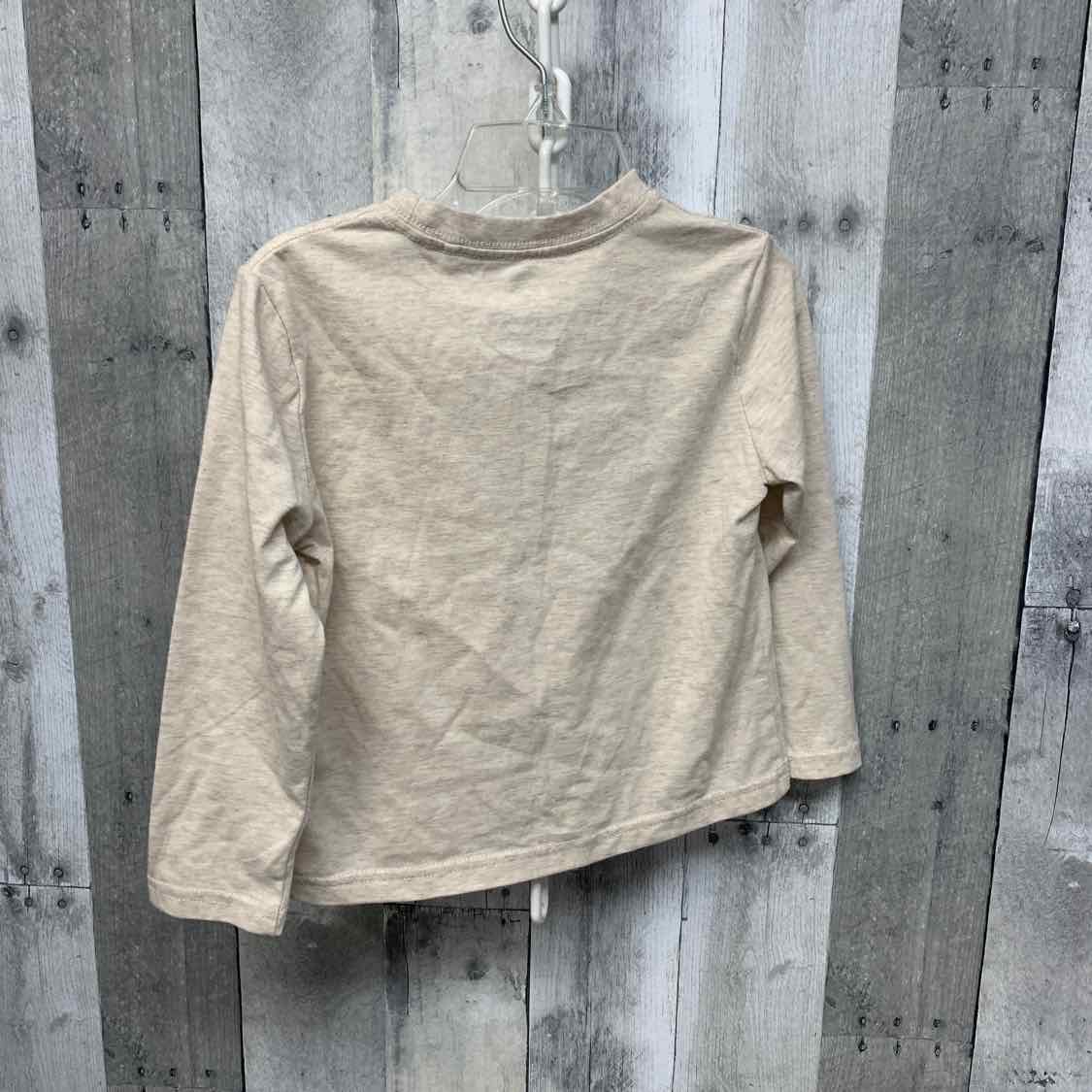 Size 3T Tan Graphic Sport Brand Long Sleeve Shirt