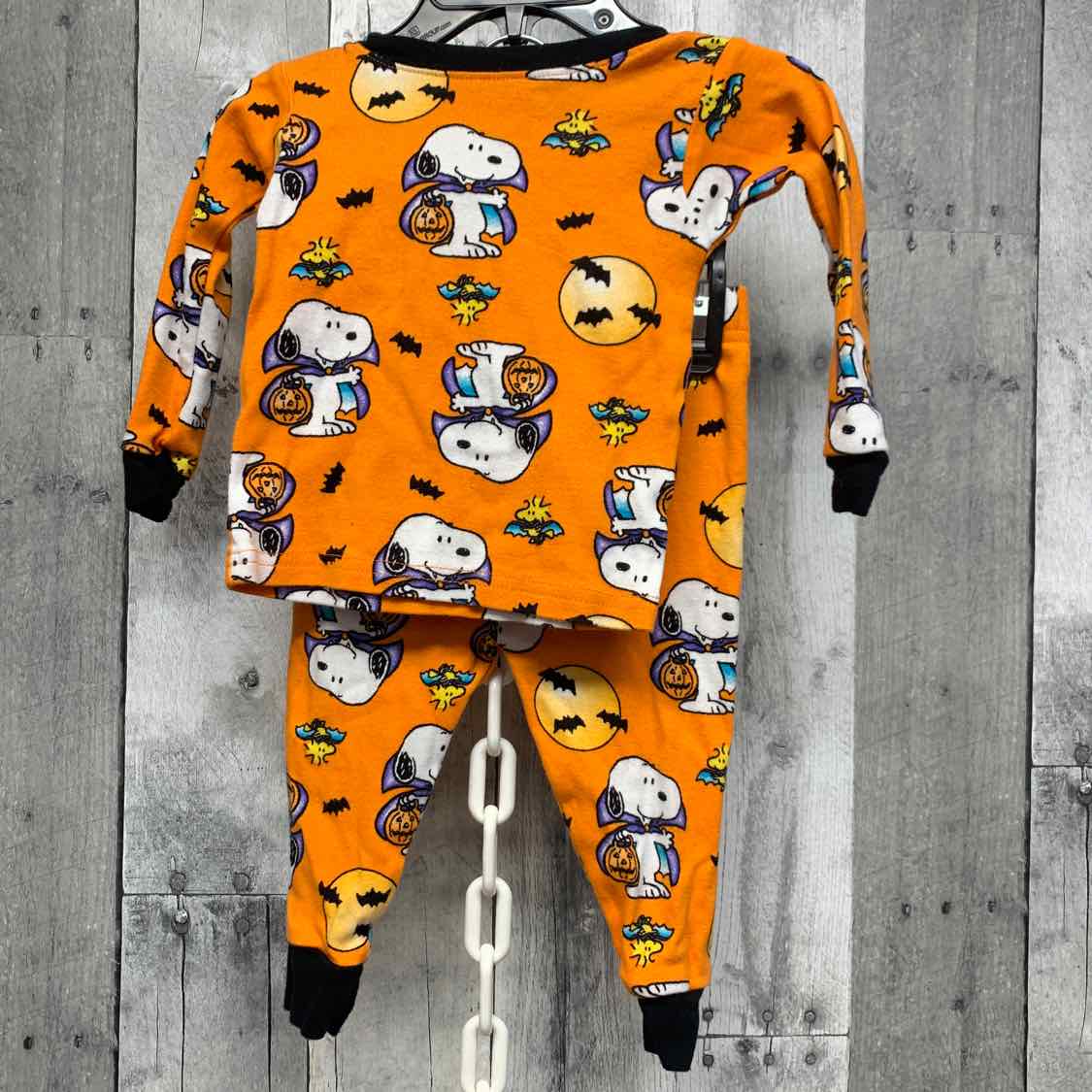 Size 18 Months Orange Print Peanuts 2pc PJs
