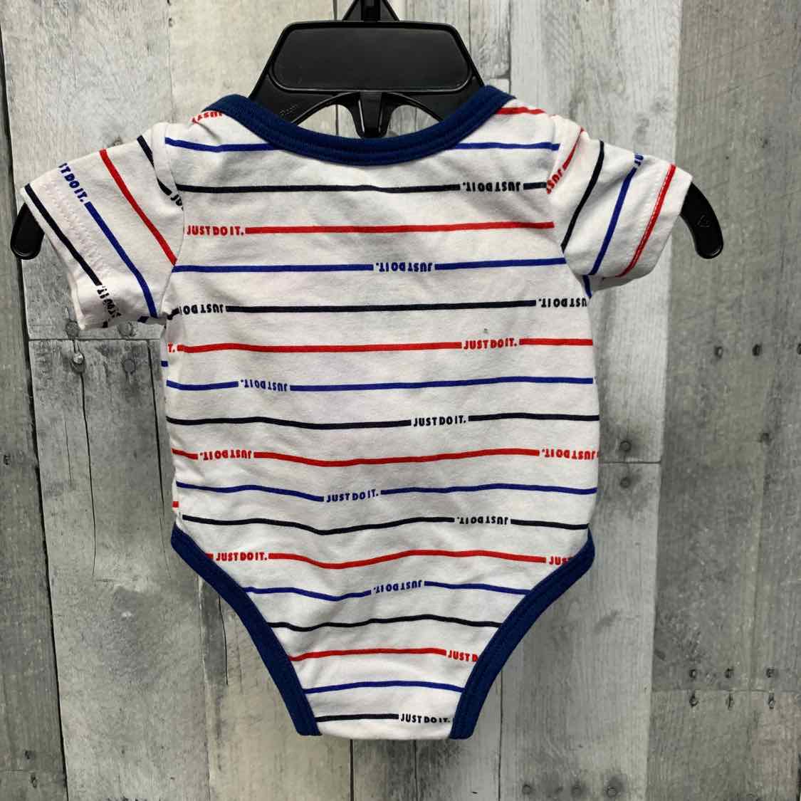 Size Newborn White/Navy Sport Brand Bodysuit