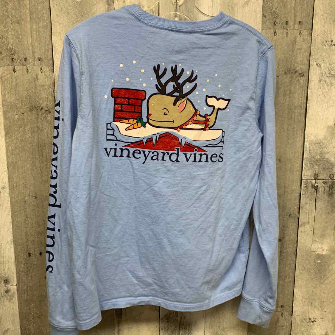 Size 12/14 Blue Graphic Vineyard Vines Long Sleeve Shirt