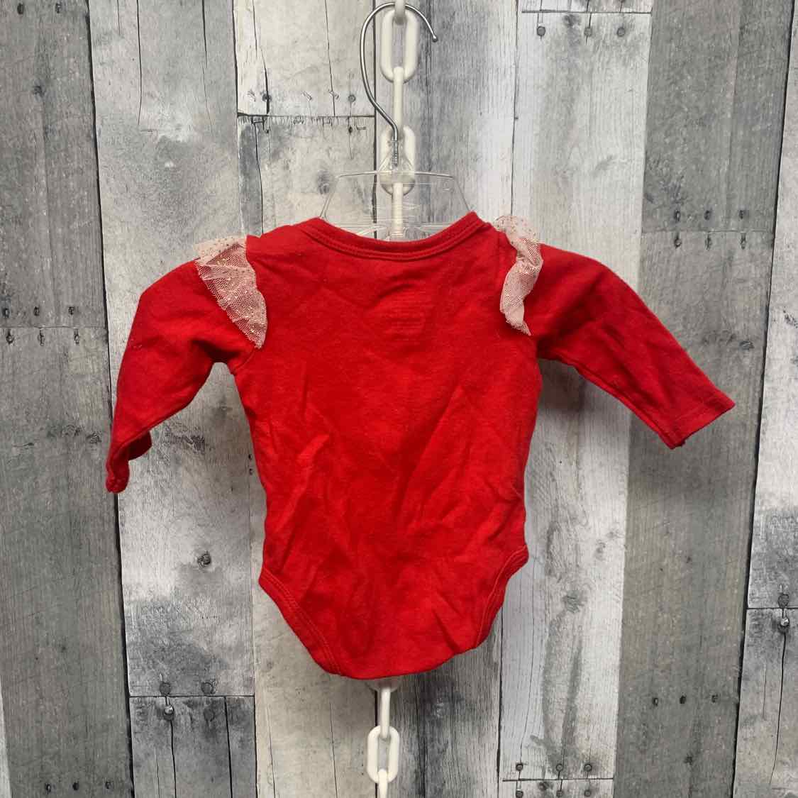 Size 0-3 Months Red/Gold B Brand Bodysuit