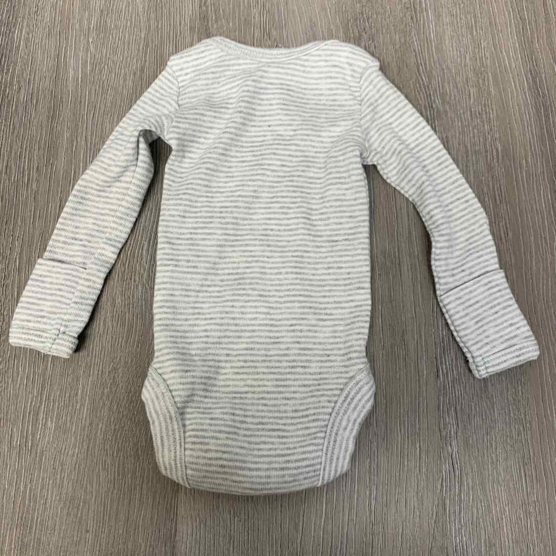 Size Preemie Gray Striped Carter's Bodysuit