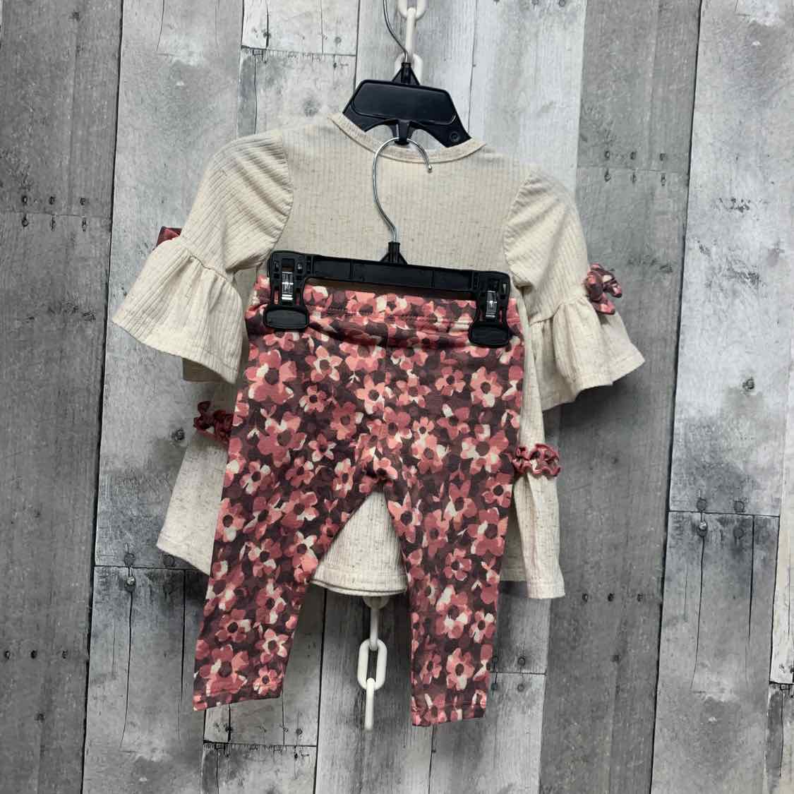 Size 12 Months Tan/Pink Bonnie Jean/Baby Shirt/Pants
