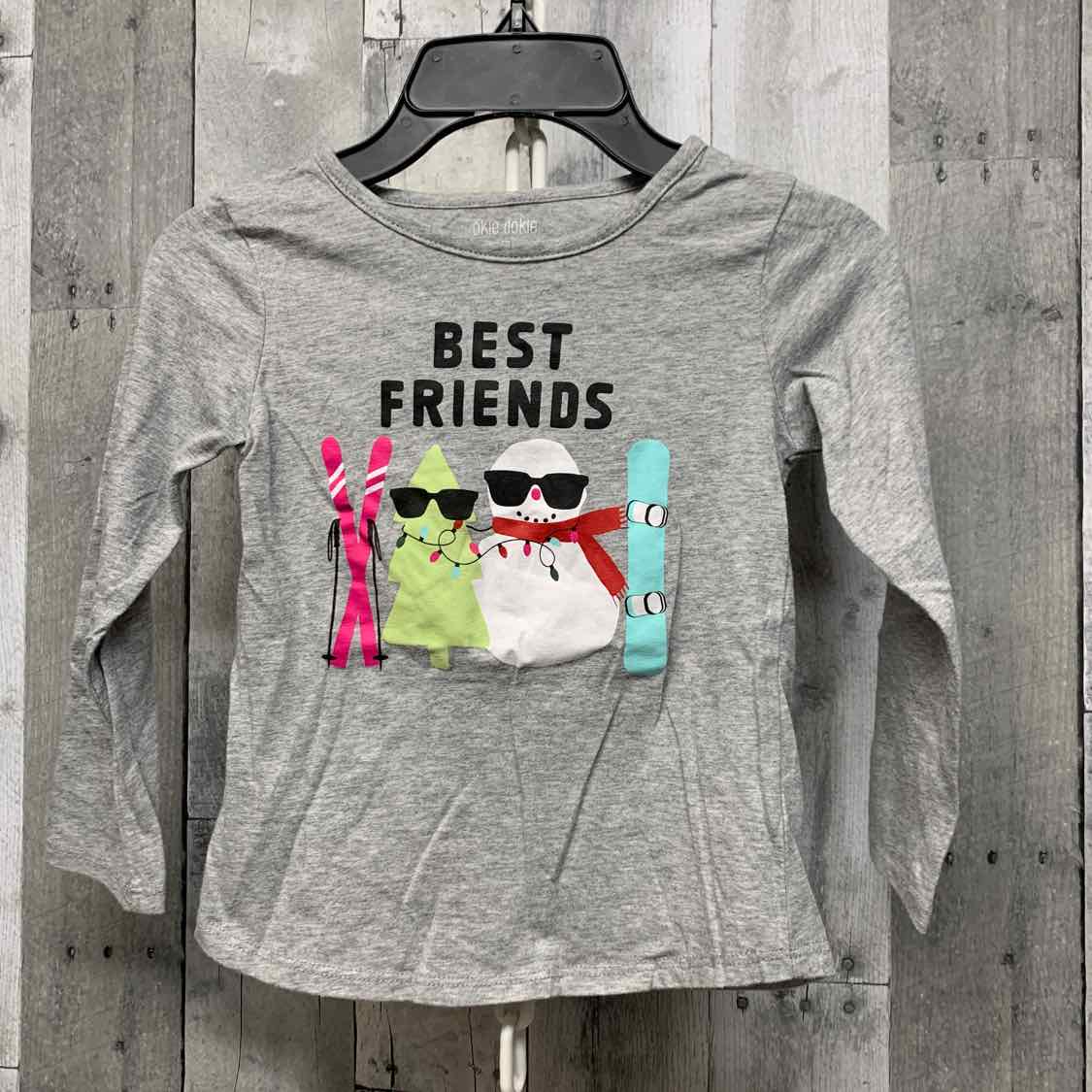 Size 5T Gray Okie Dokie Long Sleeve Shirt