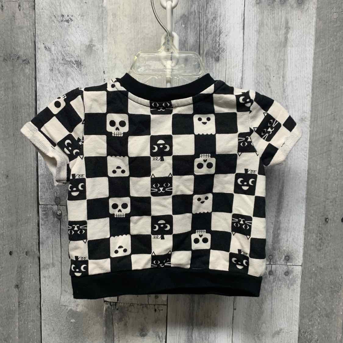 Size 3-6 Months Black/White Cat & Jack Short Sleeve Shirt