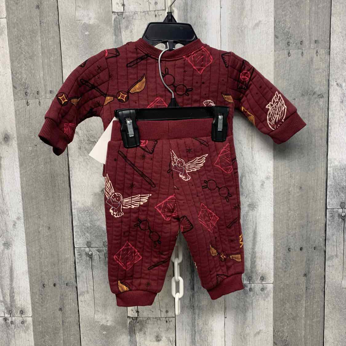 Size 0-3 Months Burgundy Harry Potter Sweats - 2pc