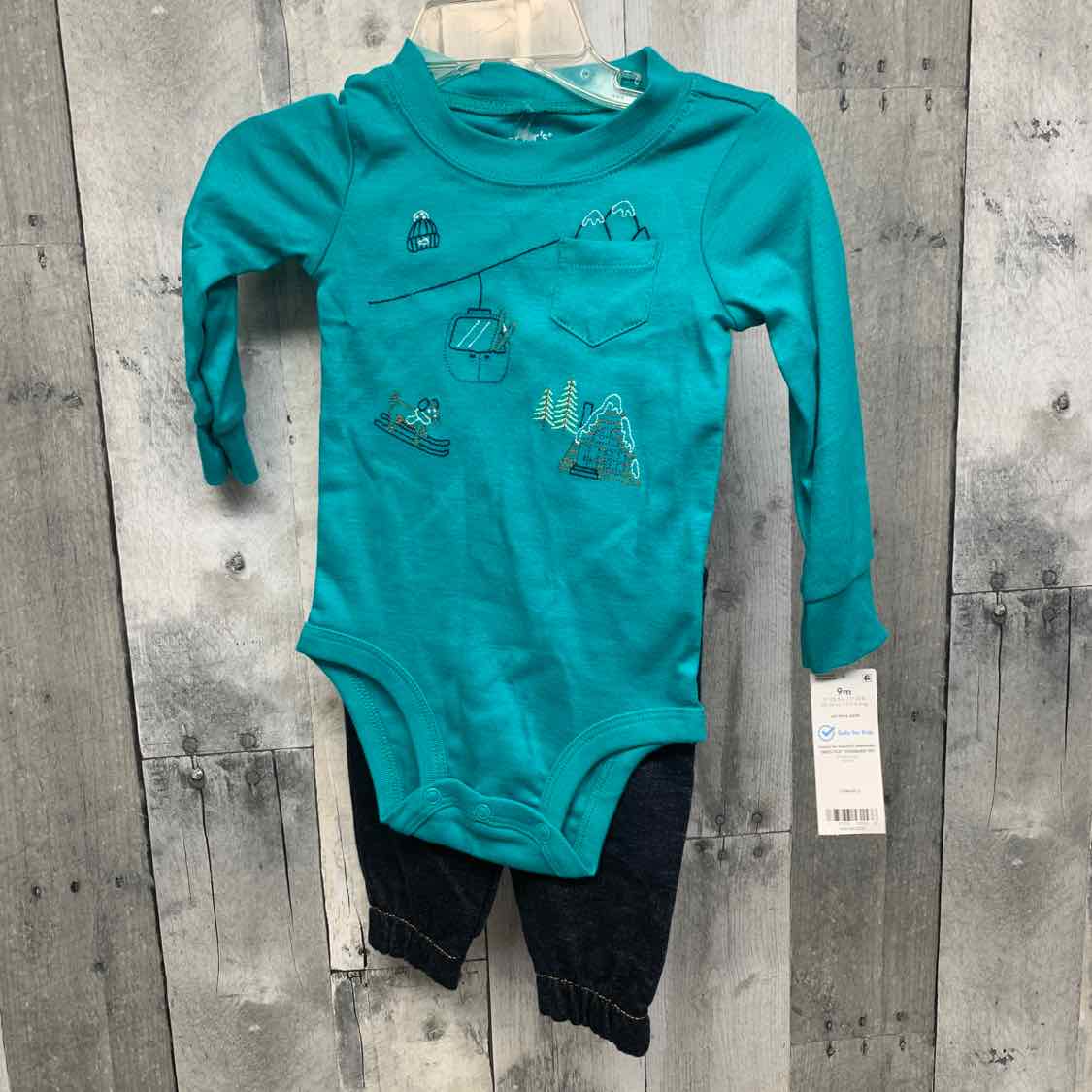 Size 9 Months Denim/Blue Carter's Shirt/Pants