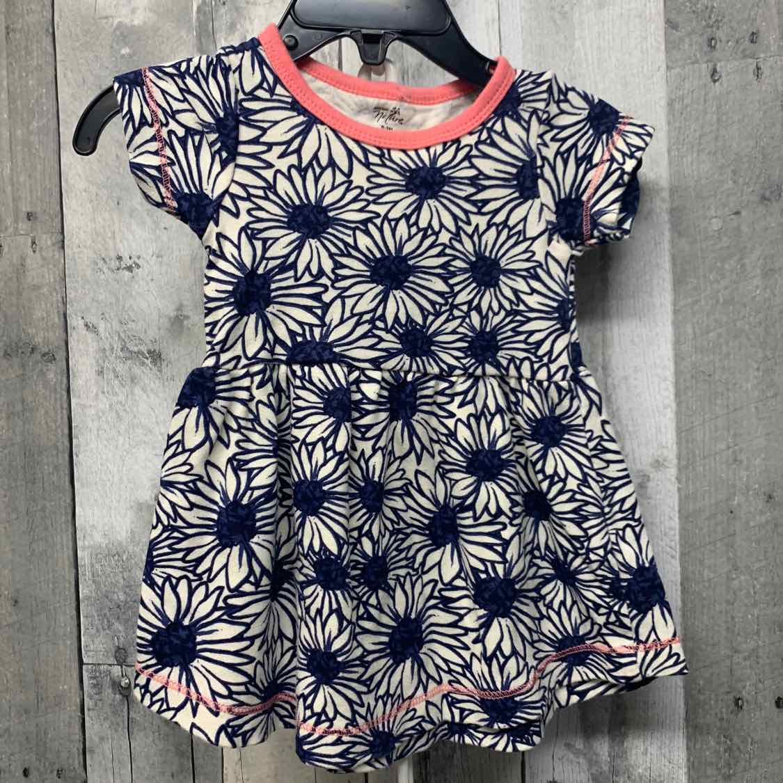 Size 0-3 Months Blue Floral Print B Brand Dress - Knit - OodlesCB
