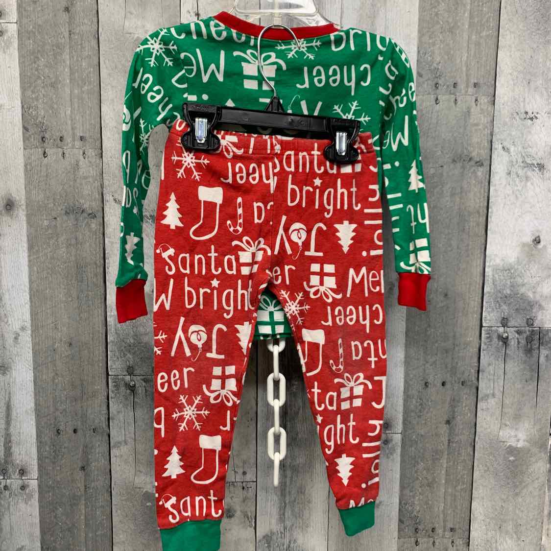 Size 3T Green/Red Carter's 2pc PJs