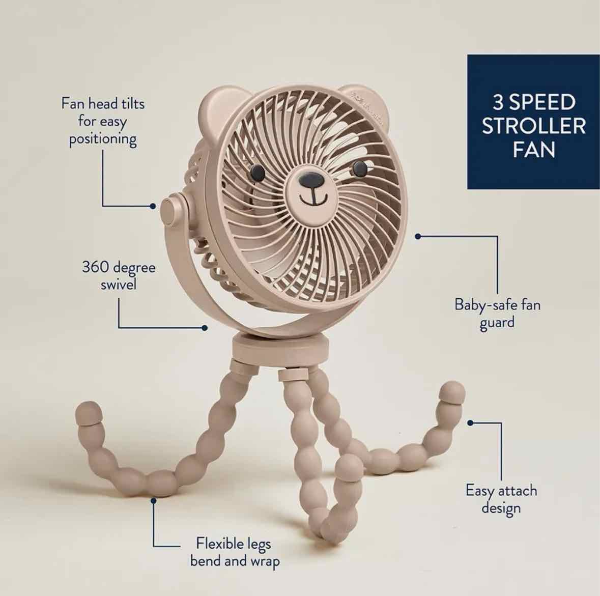 Itzy Ritzy Breeze 3-Speed Stroller Fan - OodlesCB