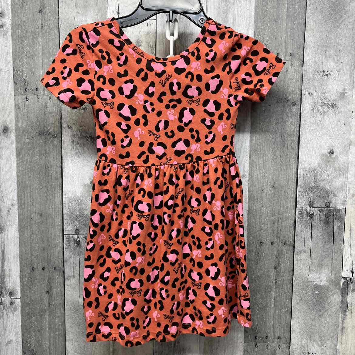 Size 6 Pink Animal Print Barbie Dress - Knit