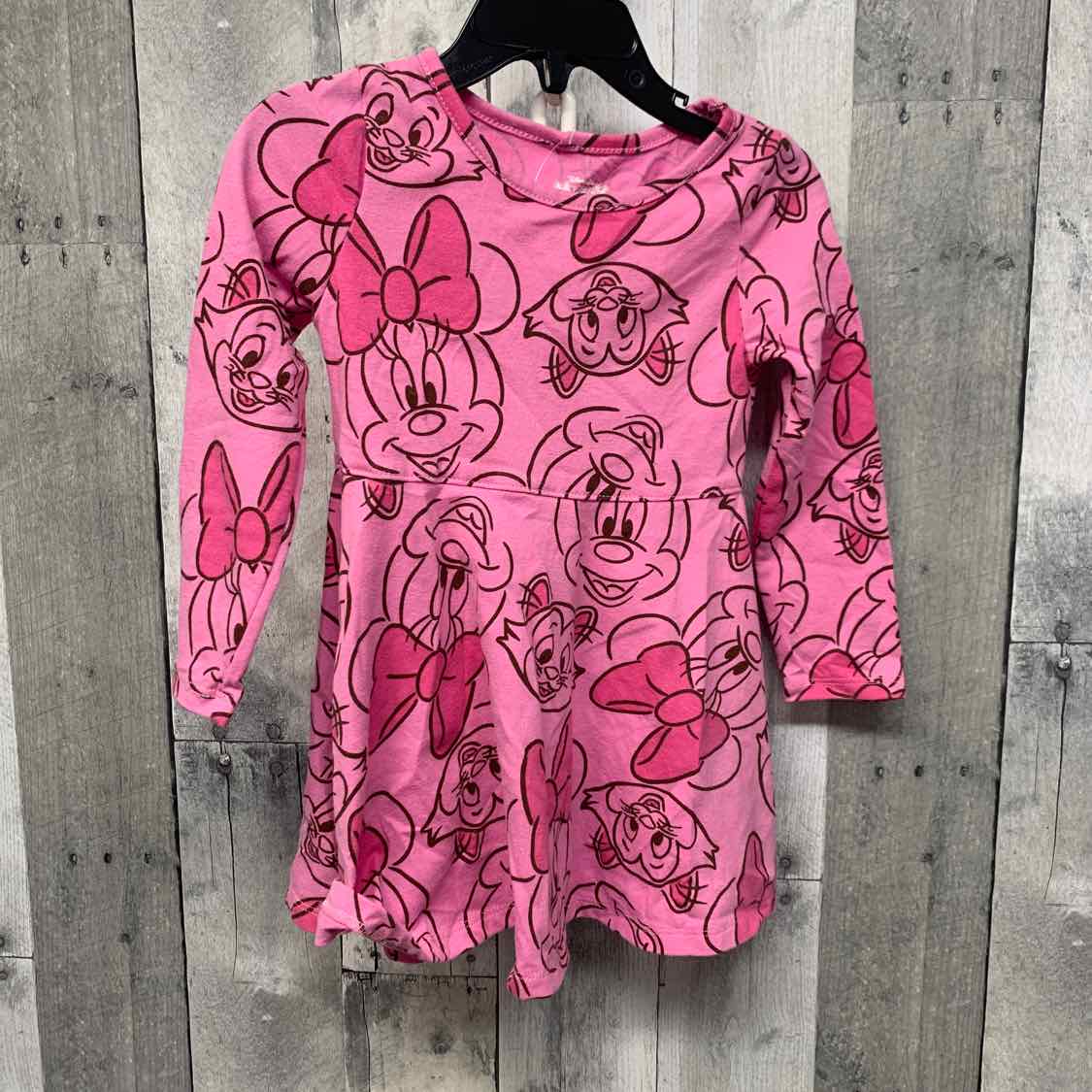 Size 2T Pink Print Disney LS Dress