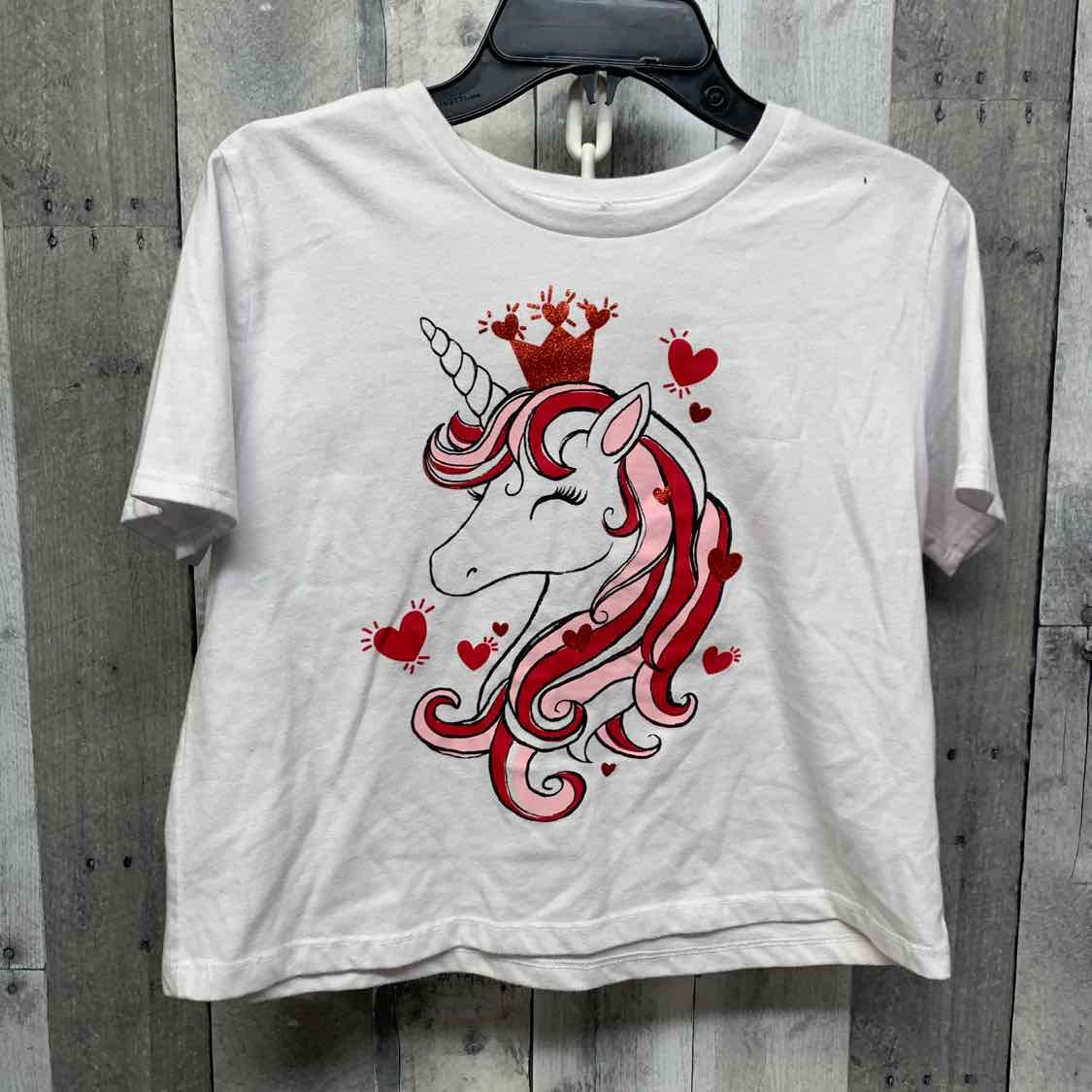 Size 10/12 White Graphic Holiday Brands Short Sleeve Shirt