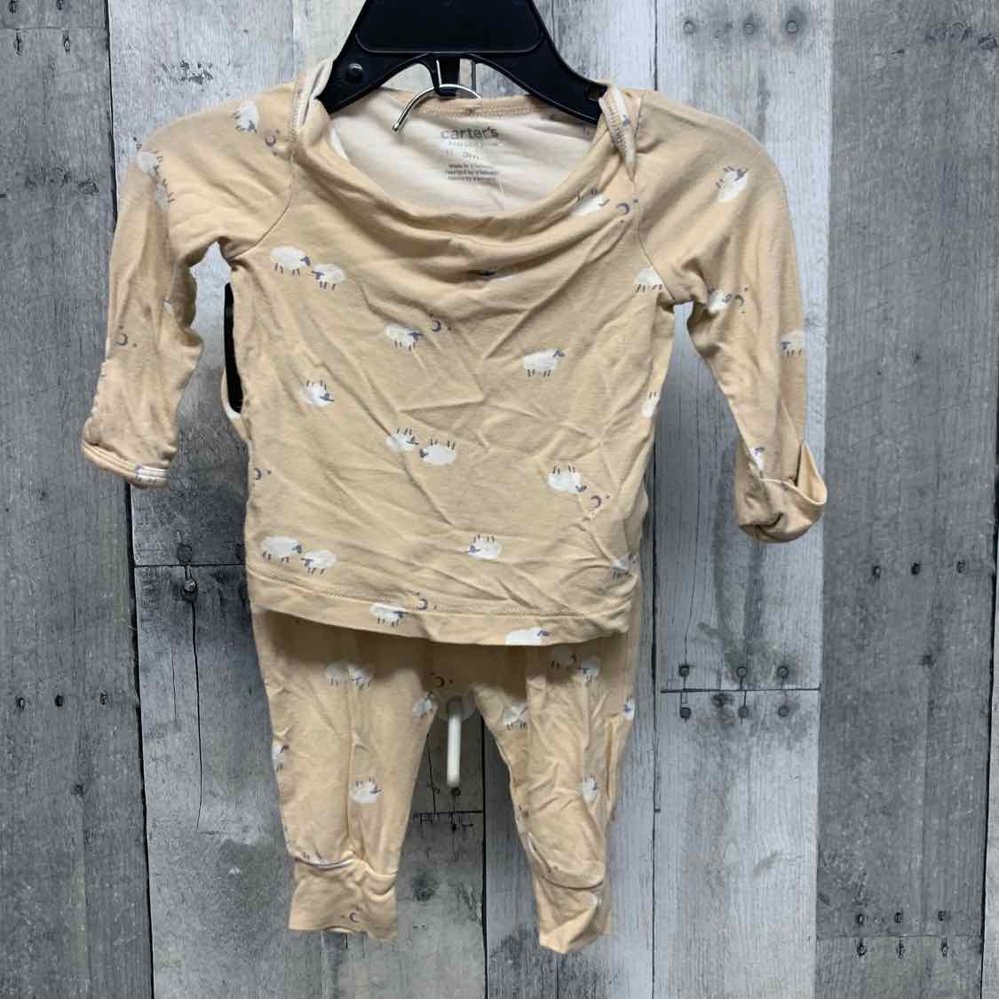 Size 3 Months Tan Print Just One You 2pc PJs